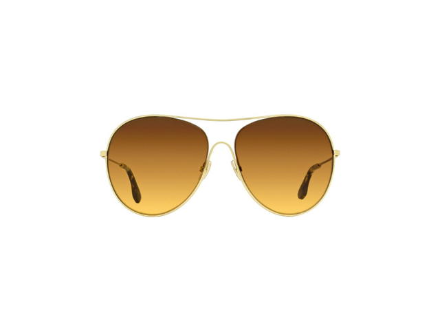 Victoria Beckham Victoria Beckham Oversize Aviator Sunglasses In Gold Havana Frame With Brown Gradient Lens - view 2