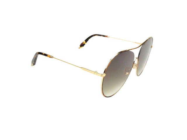 Victoria Beckham Victoria Beckham Round Glasses In Gold-Havana Metal Frame With Brown Gradient Lens - view 2