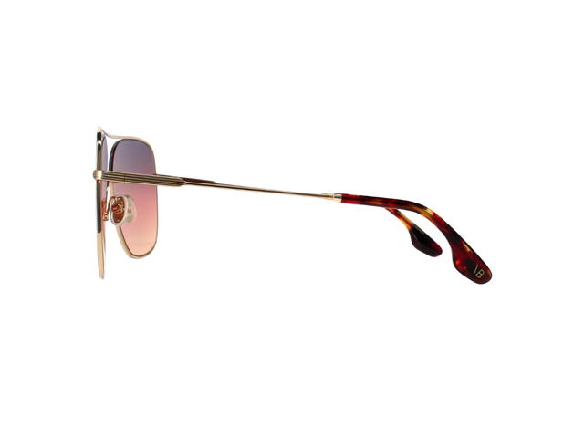 Victoria Beckham Victoria Beckham Square Sunglasses In Gold Metal Frame With Brown Gradient Lens - view 3