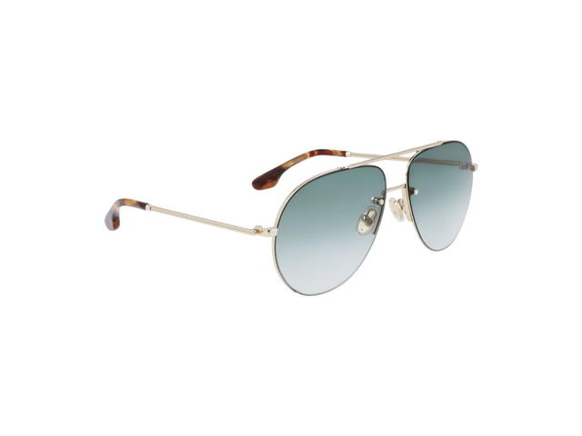 Victoria Beckham Victoria Beckham VB213S Sunglasses In Gold Metal Frame With Green Gradient Lens - view 2