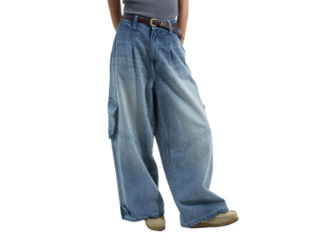 Vineca Vineca Cargo Jeans Washed Blue - view 4