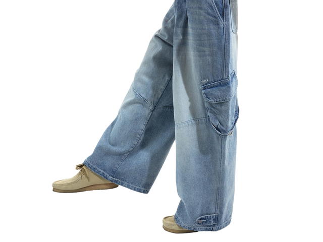 Vineca Vineca Cargo Jeans Washed Blue - view 5