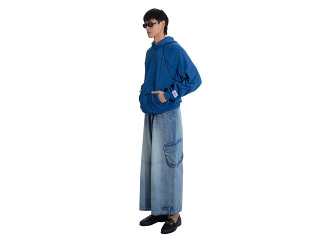 Vineca Vineca Cargo Jeans Washed Blue - view 7