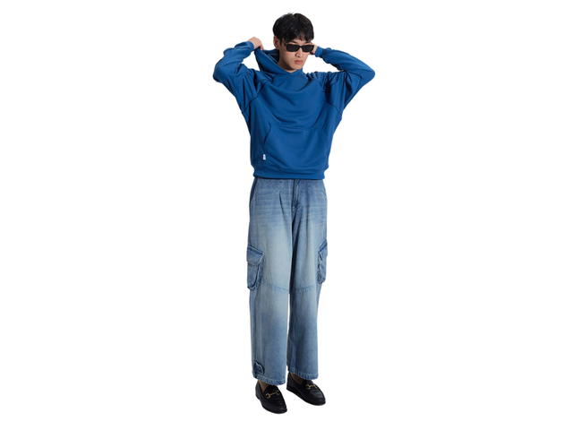 Vineca Vineca Cargo Jeans Washed Blue - view 8