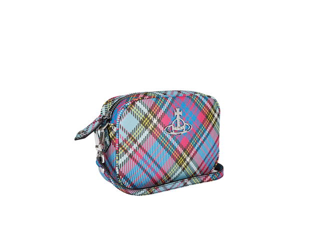 Vivienne Westwood Vivienne Westwood Anna Camera Bag In Cotton With Metal Line Orb Silver-Tone Hardware Macandy Tartan - view 2