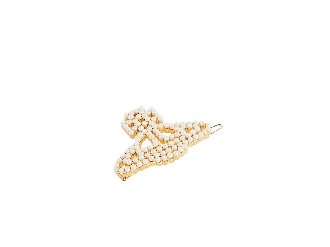 Vivienne Westwood Vivienne Westwood Annalisa Large Hair Clip In Gold-Tone With Pearl