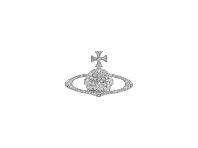 Vivienne Westwood Vivienne Westwood Bas Relief Brooch In Silver Tones With Swarovski Crystals - view 1