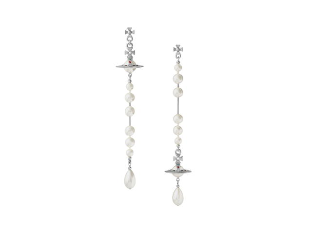 Vivienne Westwood Vivienne Westwood Broken Pearl Earrings Platinum Pearl Multi - view 1