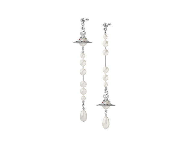Vivienne Westwood Vivienne Westwood Broken Pearl Earrings Platinum Pearl Multi - view 2