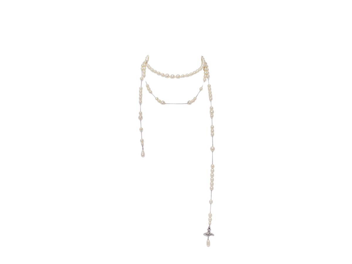Vivienne Westwood Vivienne Westwood Broken Pearl Necklace Platinum-Pearl-Multi