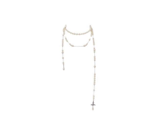 Vivienne Westwood Vivienne Westwood Broken Pearl Necklace Platinum-Pearl-Multi - view 1