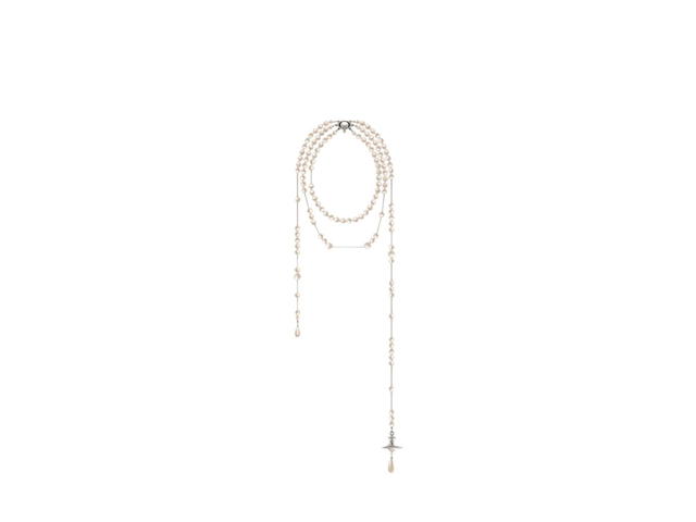 Vivienne Westwood Vivienne Westwood Broken Pearl Necklace Platinum-Pearl-Multi - view 2