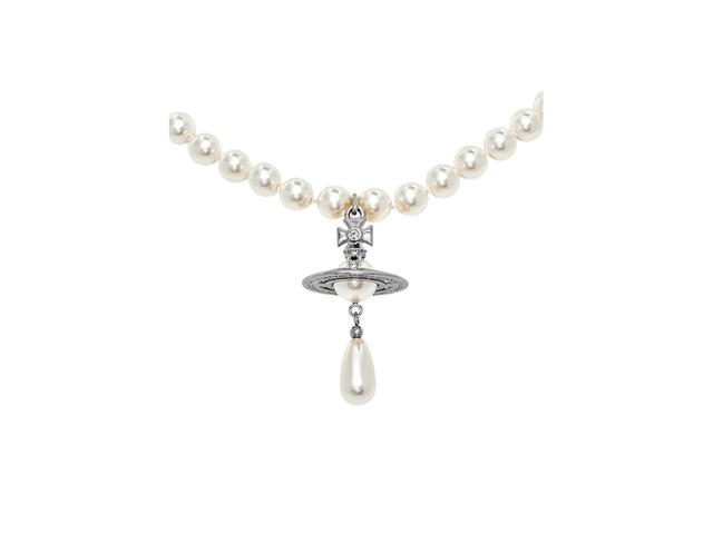 Vivienne Westwood Vivienne Westwood Choker One Row Pearl Drop Silver - view 1