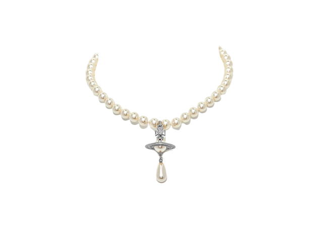 Vivienne Westwood Vivienne Westwood Choker One Row Pearl Drop Silver - view 2