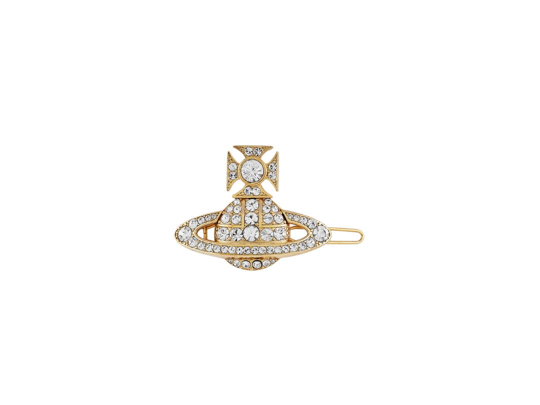 Vivienne Westwood Vivienne Westwood Corinne Hair Clip In Orb-Shaped Silhouette With Gold Crystal