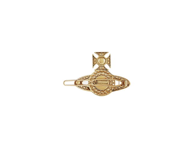Vivienne Westwood Vivienne Westwood Corinne Hair Clip In Orb-Shaped Silhouette With Gold Crystal - view 2