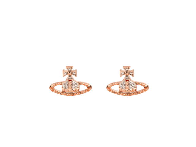 Vivienne Westwood Vivienne Westwood Crystal Mayfair Bas Relief Earrings Pink Gold - view 1