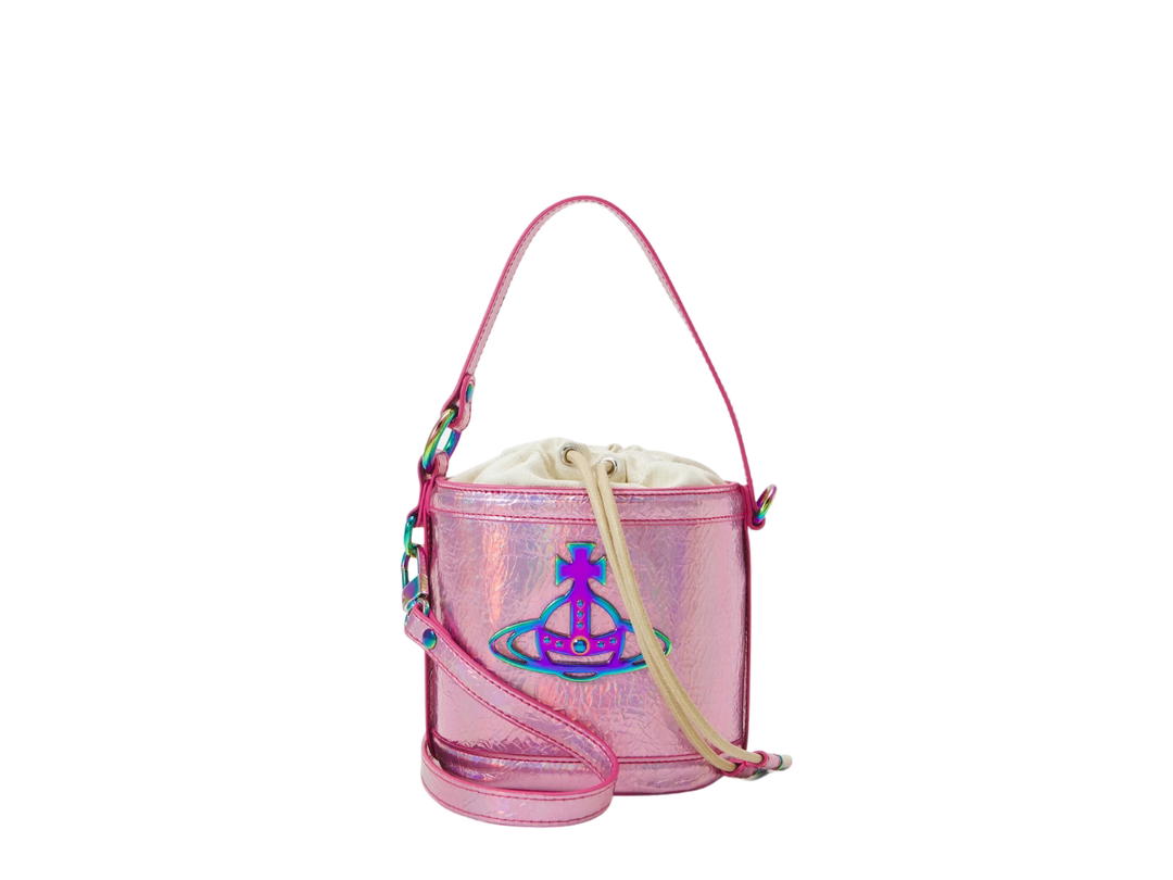 Vivienne Westwood Vivienne Westwood Daisy Drawstring Bucket Bag In Iridescent Pink