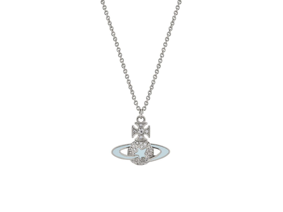 Vivienne Westwood Vivienne Westwood Darlene Pendant Necklace In Orb Charm Detailed With A Star Platinum-Crystal Crystal-Light Blue Enamel