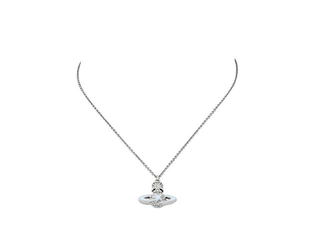 Vivienne Westwood Vivienne Westwood Darlene Pendant Necklace In Orb Charm Detailed With A Star Platinum-Crystal Crystal-Light Blue Enamel - view 2