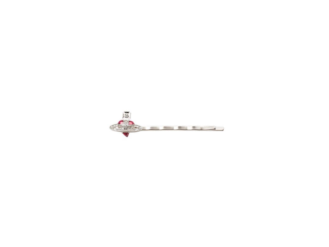 Vivienne Westwood Vivienne Westwood Diamante Heart Hairpin Brass Silver