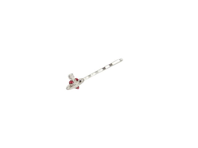 Vivienne Westwood Vivienne Westwood Diamante Heart Hairpin Brass Silver - view 2