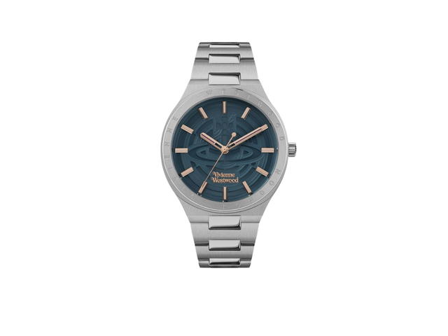 Vivienne Westwood Vivienne Westwood Eltham Watch In Stainless Steel With Three Hand Movement Blue - view 1