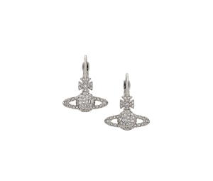 Buy Vivienne Westwood Grace Bas Relief Earrings In Orb Motif Brass-Crystal With Silver Color at Sasom – Authentic and Ready to Ship