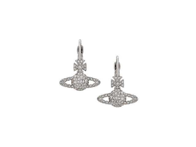 Vivienne Westwood Vivienne Westwood Grace Bas Relief Earrings In Orb Motif Brass-Crystal With Silver Color - view 1