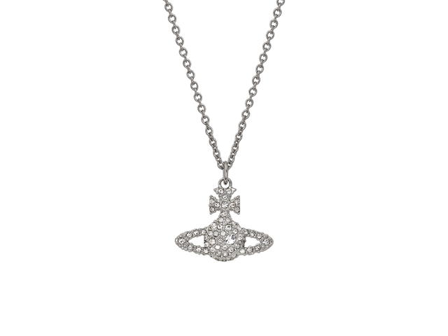 Vivienne Westwood Vivienne Westwood Grace Bas Relief Pendant In White Crystal Two-Dimensional Orb With Silver-Tone Plating - view 1