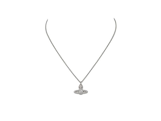 Vivienne Westwood Vivienne Westwood Grace Bas Relief Pendant In White Crystal Two-Dimensional Orb With Silver-Tone Plating - view 2