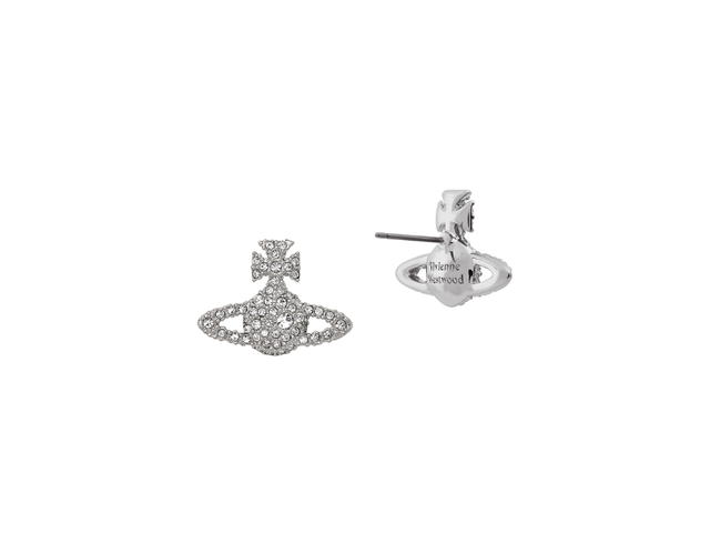 Vivienne Westwood Vivienne Westwood Grace Bas Relief Stud Earrings In Silver-Tone Plating With Oval Preciosa Crystals - view 2