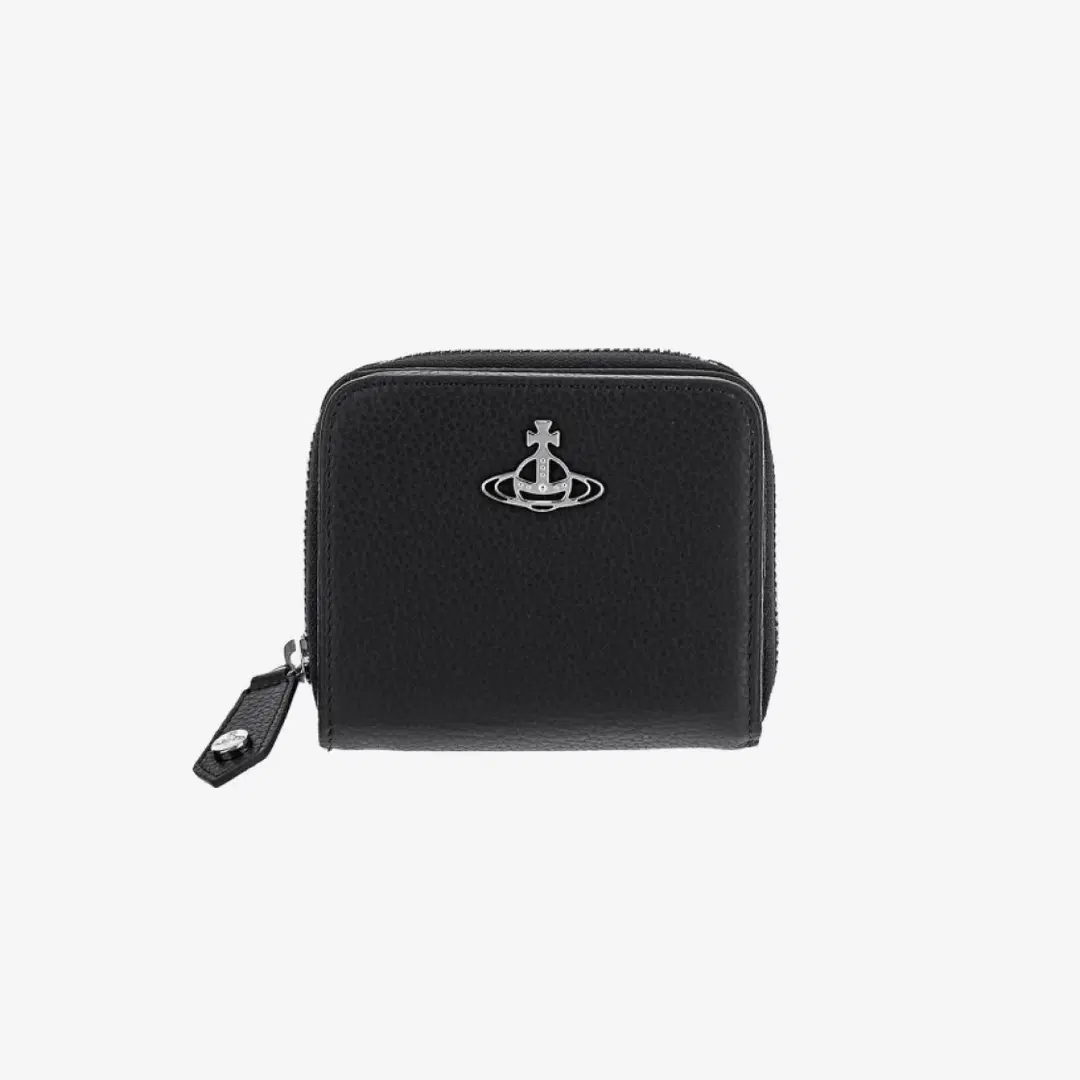 Vivienne Westwood Vivienne Westwood Grain Leather Medium Zip Wallet Black