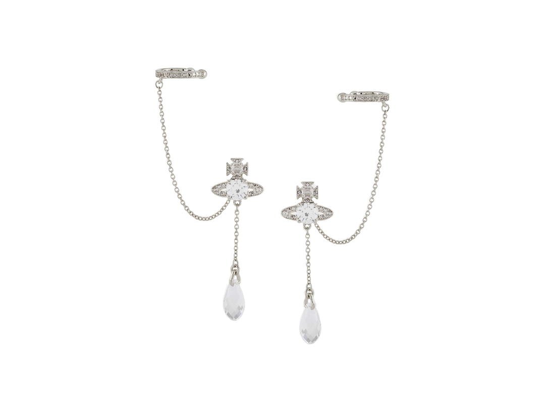 Vivienne Westwood Vivienne Westwood Henriette Earrings In Light-Catching and White Cubic Zirconia Crystals With Silver-Tone
