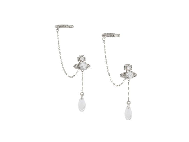 Vivienne Westwood Vivienne Westwood Henriette Earrings In Light-Catching and White Cubic Zirconia Crystals With Silver-Tone - view 2
