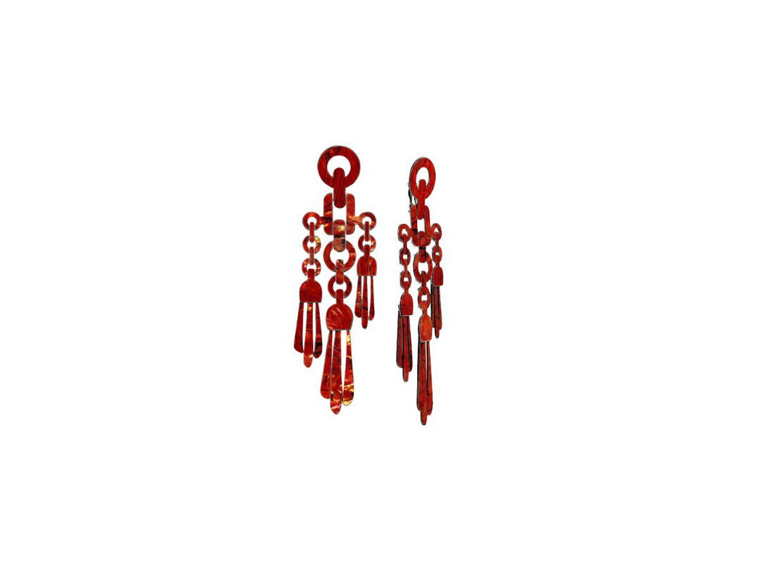 Vivienne Westwood Vivienne Westwood Janetta Earrings Ruthenium-Ruby Red Mop