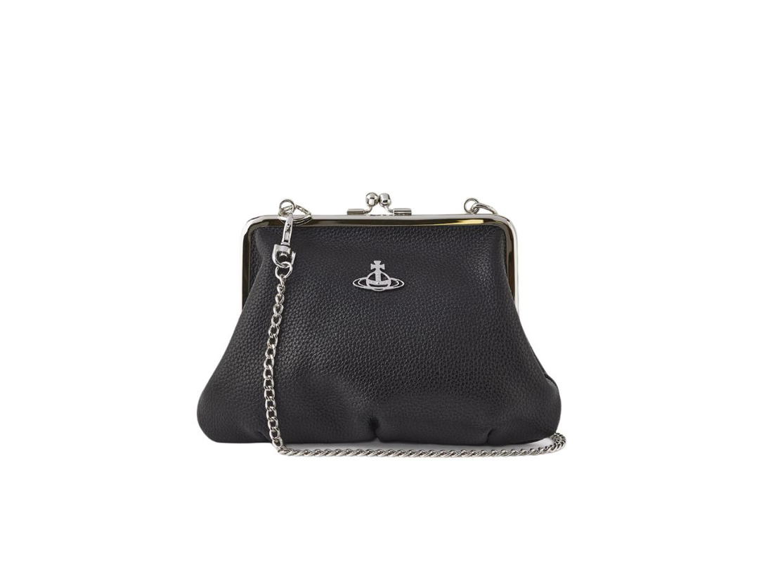 Vivienne Westwood Vivienne Westwood Johanna Frame Purse In Grained Vegan Leather Black