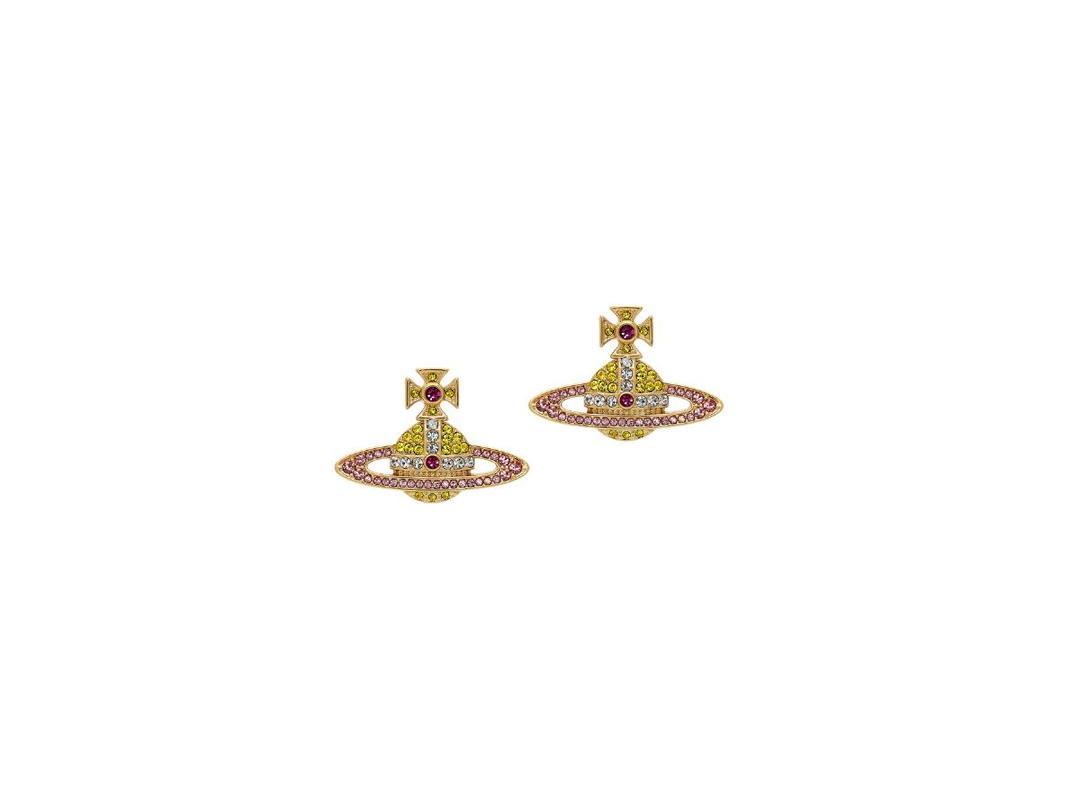 Vivienne Westwood Vivienne Westwood Kika Earrings In Brass With Crystal Detailing Gold