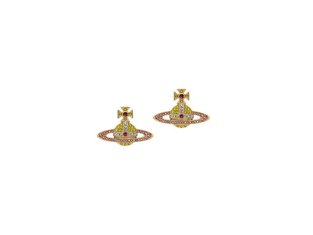 Vivienne Westwood Vivienne Westwood Kika Earrings In Brass With Crystal Detailing Gold - view 1