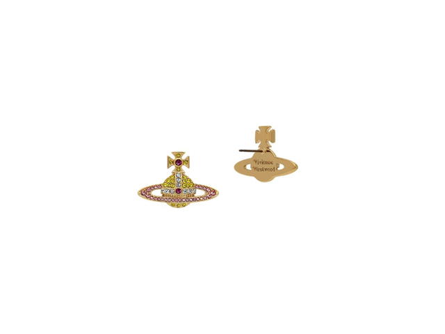 Vivienne Westwood Vivienne Westwood Kika Earrings In Brass With Crystal Detailing Gold - view 2