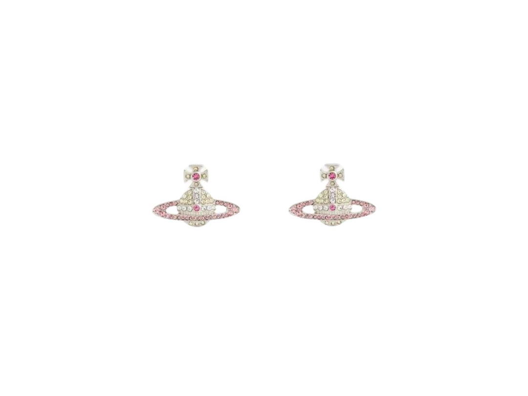 Vivienne Westwood Vivienne Westwood Kika Earrings Platinum Plated Brass And Cubic Zirconia Rose Crystal