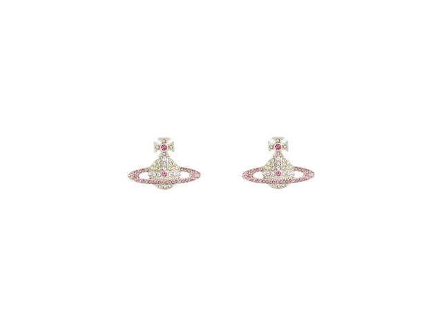 Vivienne Westwood Vivienne Westwood Kika Earrings Platinum Plated Brass And Cubic Zirconia Rose Crystal - view 1