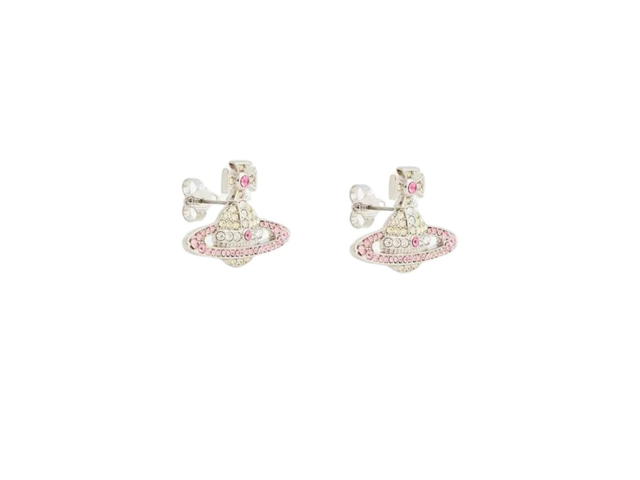 Vivienne Westwood Vivienne Westwood Kika Earrings Platinum Plated Brass And Cubic Zirconia Rose Crystal - view 3