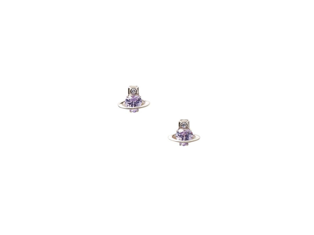 Vivienne Westwood Vivienne Westwood Leonor Earrings In Sterling Silver Platinum-Purple