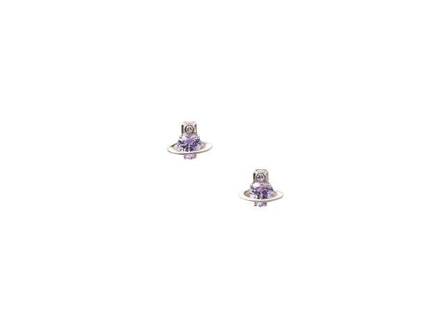 Vivienne Westwood Vivienne Westwood Leonor Earrings In Sterling Silver Platinum-Purple - view 1