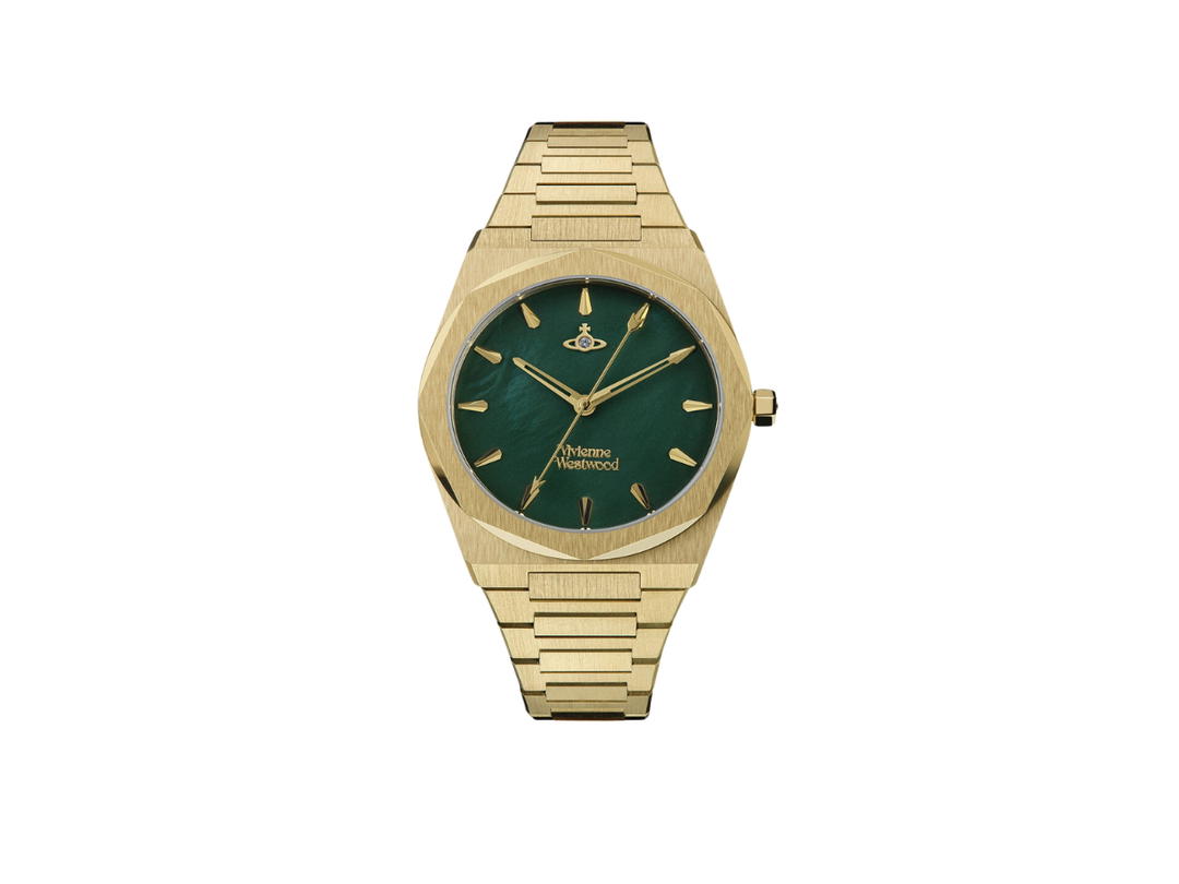 Vivienne Westwood Vivienne Westwood Limehouse 34 MM In Brushed finish With Gold-Tone Hardware Green-Gold
