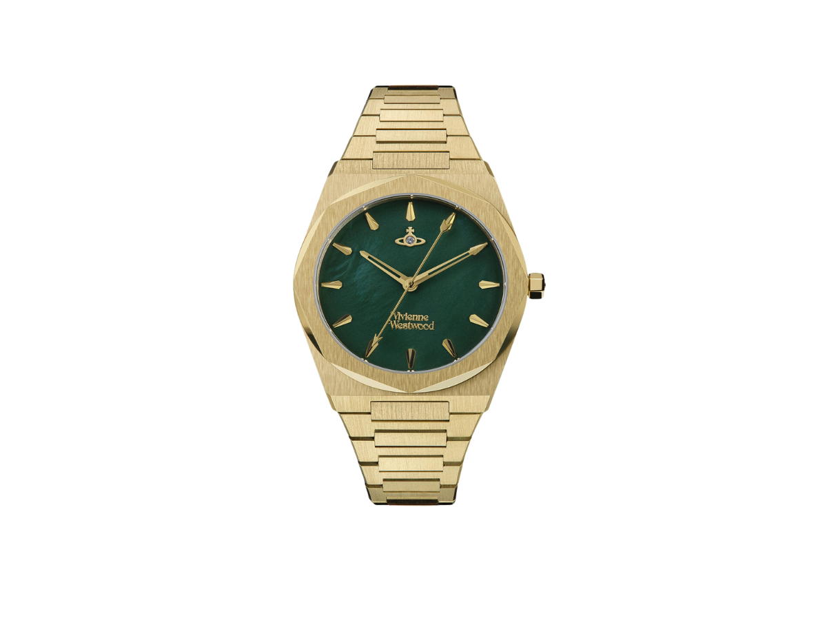 Vivienne Westwood Vivienne Westwood Limehouse 34 MM In Brushed finish With Gold-Tone Hardware Green-Gold
