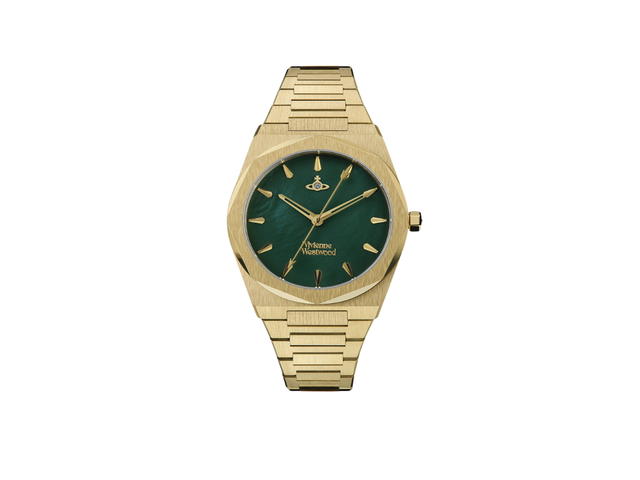 Vivienne Westwood Vivienne Westwood Limehouse 34 MM In Brushed finish With Gold-Tone Hardware Green-Gold - view 1