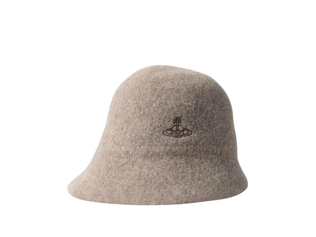 Vivienne Westwood Vivienne Westwood Line Orb Embroidery Basque Crochet Bucket Hat Mocha Brown