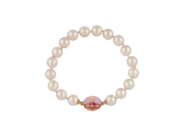 Vivienne Westwood Vivienne Westwood Loelia Bracelet In Gold-Tone Hardware Gold-Magenta-Creamrose - view 1